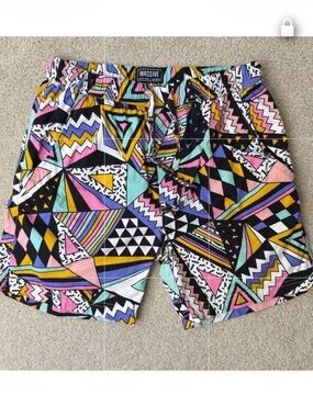Super Massive Men’s Colorful Shorts Retro 90s Style Pockets Cotton Small Unisex